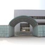 Cubierta entre contenedores 8x6, PVC 2300 IGNIFUGA Verde