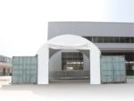Frontal para cubierta entre contenedores 8m de ancho con entrada levadiza, PVC 720 ignífugo, Blanco